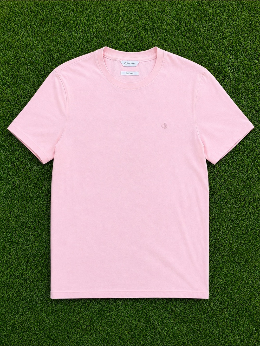 Calvin Klein Liquid Touch Light Pink Crewneck T-Shirt Small